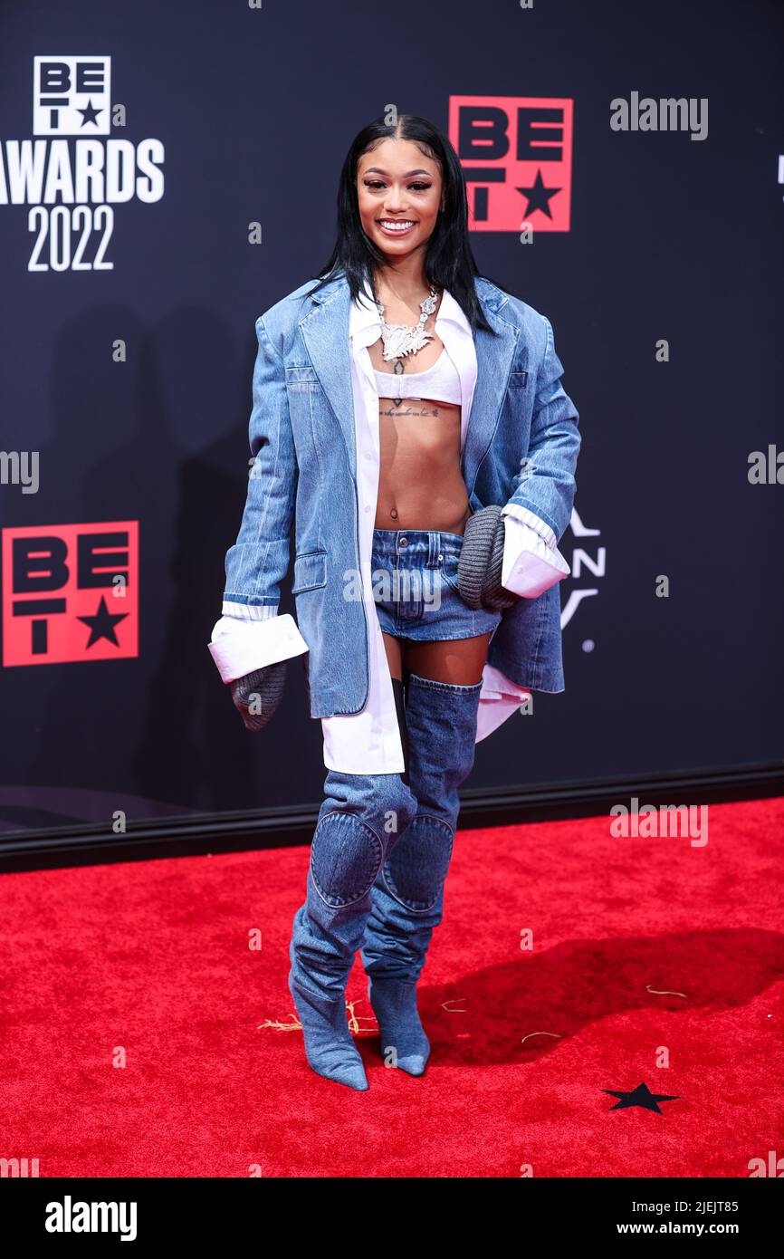 LOS ANGELES, CALIFORNIA, USA JUNE 26 Coi Leray arrives at the BET