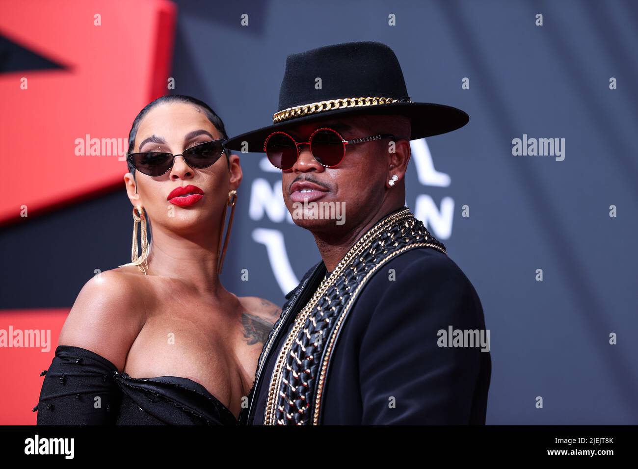 LOS ANGELES, CALIFORNIA, USA - JUNE 26: Crystal Smith and husband Ne-Yo arrive at the BET Awards 2022 held at Microsoft Theater at L.A. Live on June 26, 2022 in Los Angeles, California, United States. (Photo by Xavier Collin/Image Press Agency) Credit: Image Press Agency/Alamy Live News Stock Photo