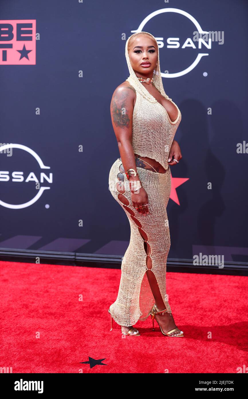 LOS ANGELES, CALIFORNIA, USA - JUNE 26: DreamDoll arrives at the BET Awards 2022 held at Microsoft Theater at L.A. Live on June 26, 2022 in Los Angeles, California, United States. (Photo by Xavier Collin/Image Press Agency) Credit: Image Press Agency/Alamy Live News Stock Photo