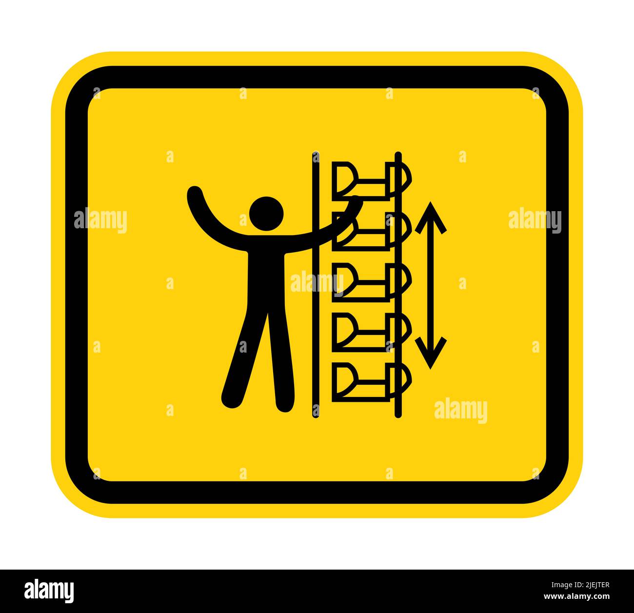 Warning Exposed Buckets and Moving Parts Symbol Sign Isolate on White ...