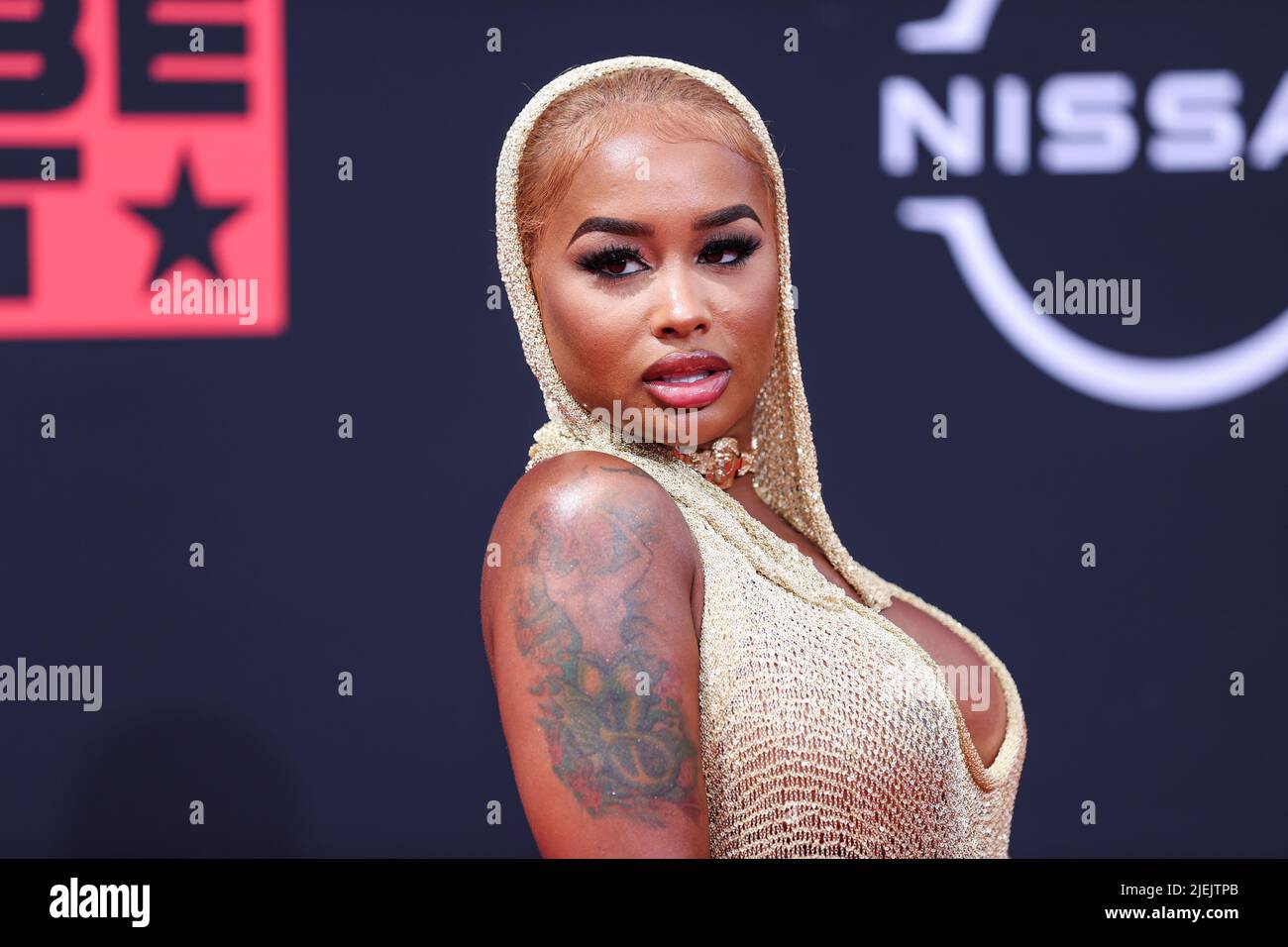 LOS ANGELES, CALIFORNIA, USA - JUNE 26: DreamDoll arrives at the BET Awards 2022 held at Microsoft Theater at L.A. Live on June 26, 2022 in Los Angeles, California, United States. (Photo by Xavier Collin/Image Press Agency) Credit: Image Press Agency/Alamy Live News Stock Photo