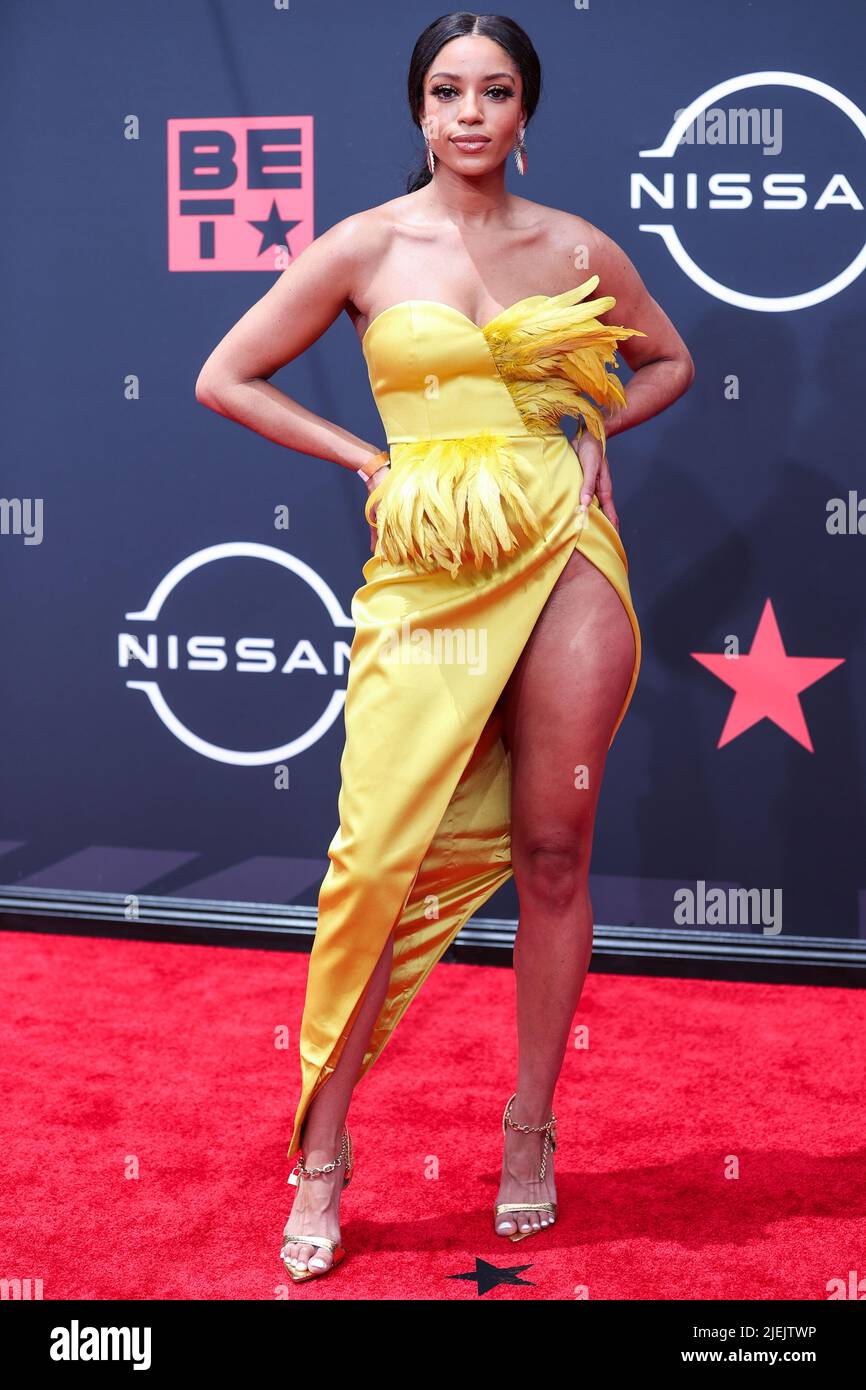 LOS ANGELES, CALIFORNIA, USA - JUNE 26: Francesca Amiker arrives at the BET Awards 2022 held at Microsoft Theater at L.A. Live on June 26, 2022 in Los Angeles, California, United States. (Photo by Xavier Collin/Image Press Agency) Credit: Image Press Agency/Alamy Live News Stock Photo