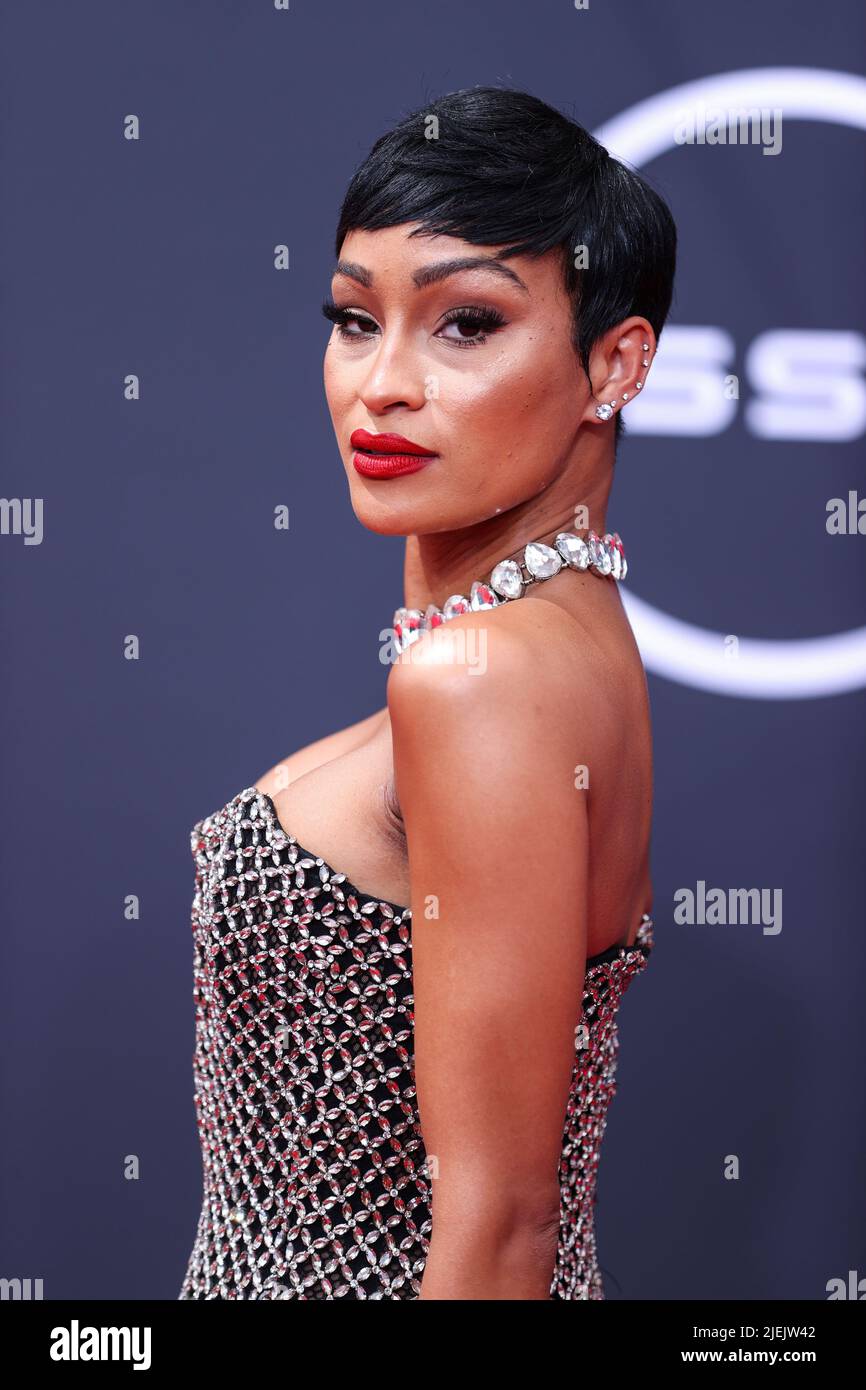 LOS ANGELES, CALIFORNIA, USA - JUNE 26: Janeisha John arrives at the BET Awards 2022 held at Microsoft Theater at L.A. Live on June 26, 2022 in Los Angeles, California, United States. (Photo by Xavier Collin/Image Press Agency) Credit: Image Press Agency/Alamy Live News Stock Photo