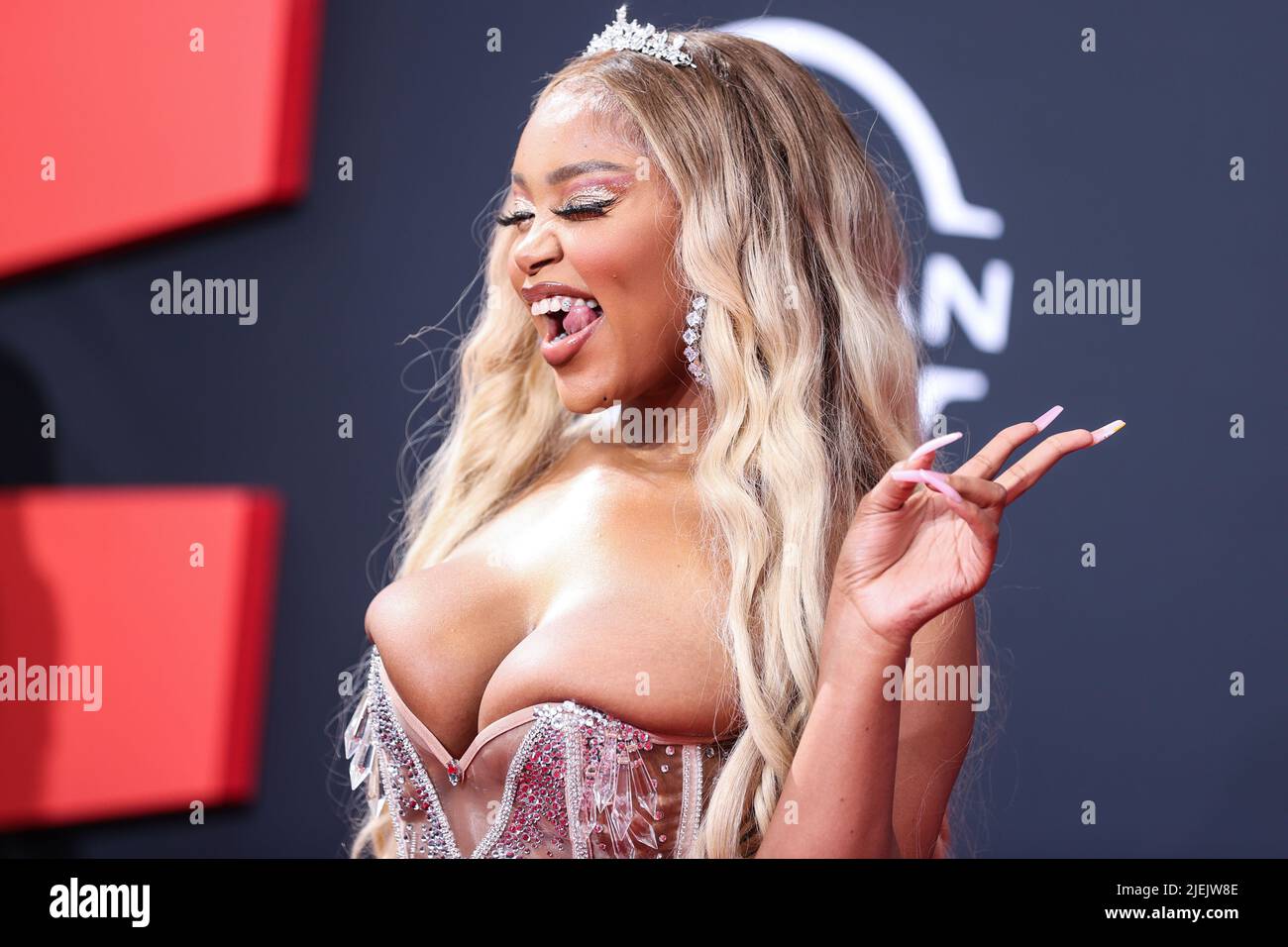 LOS ANGELES, CALIFORNIA, USA - JUNE 26: Jourdin Pauline arrives at the BET Awards 2022 held at Microsoft Theater at L.A. Live on June 26, 2022 in Los Angeles, California, United States. (Photo by Xavier Collin/Image Press Agency) Credit: Image Press Agency/Alamy Live News Stock Photo