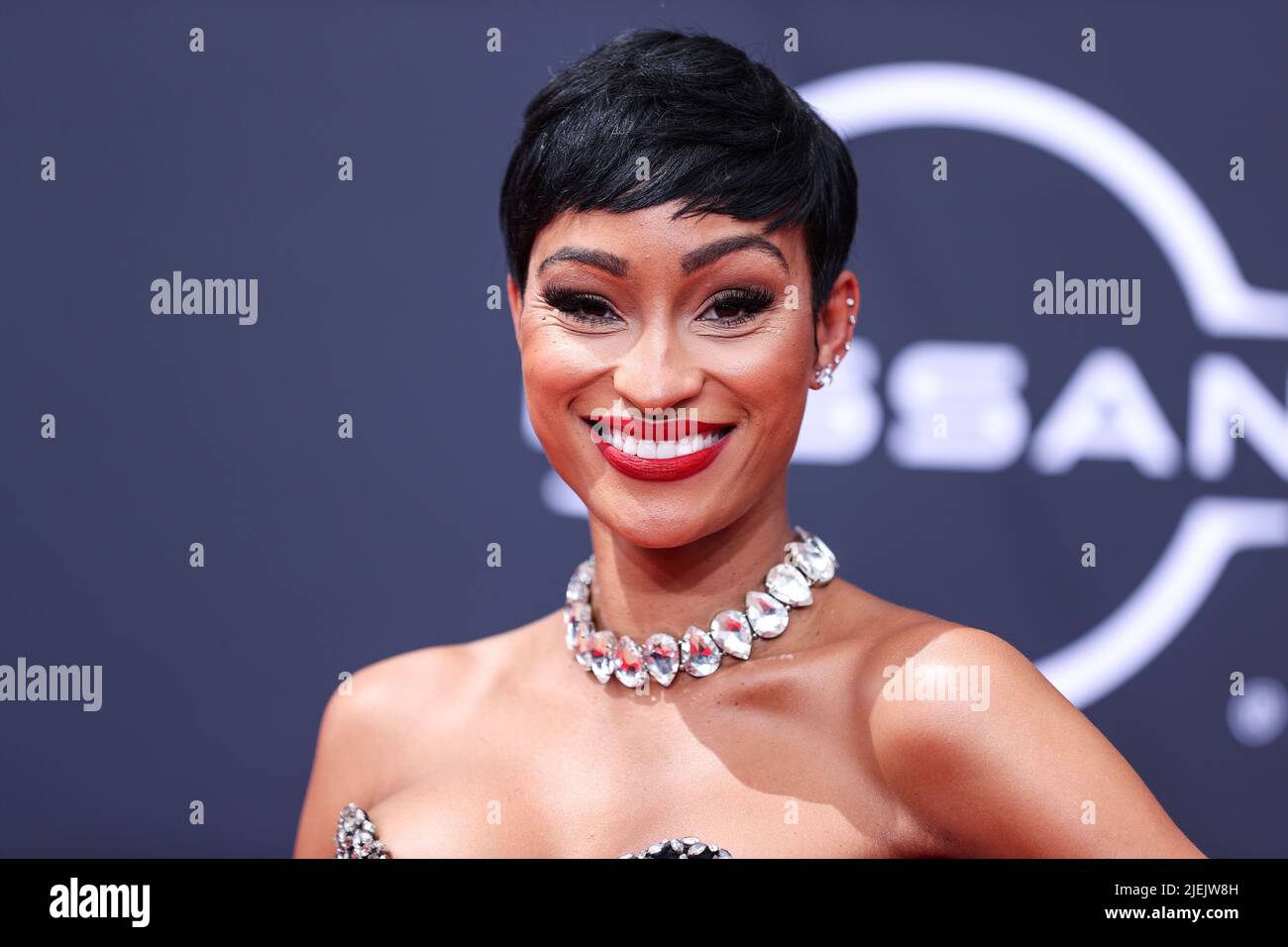 LOS ANGELES, CALIFORNIA, USA - JUNE 26: Janeisha John arrives at the