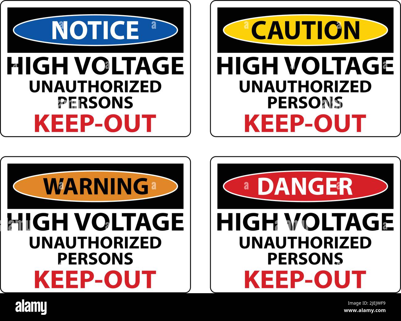 Danger High Voltage Keep Out Sign On White Background Stock Vector