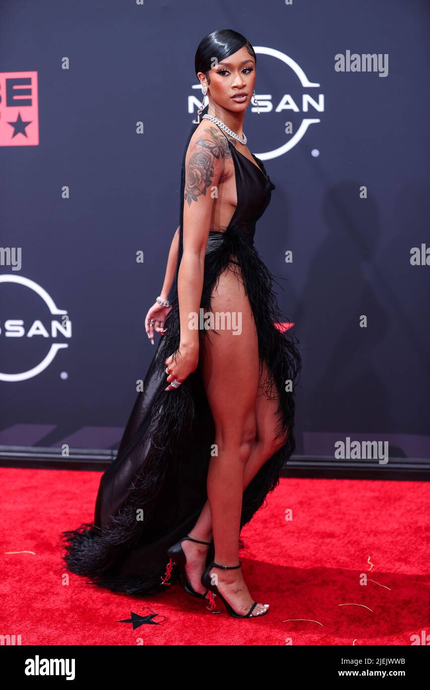 LOS ANGELES, CALIFORNIA, USA - JUNE 26: Lakeyah arrives at the BET Awards 2022 held at Microsoft Theater at L.A. Live on June 26, 2022 in Los Angeles, California, United States. (Photo by Xavier Collin/Image Press Agency) Credit: Image Press Agency/Alamy Live News Stock Photo