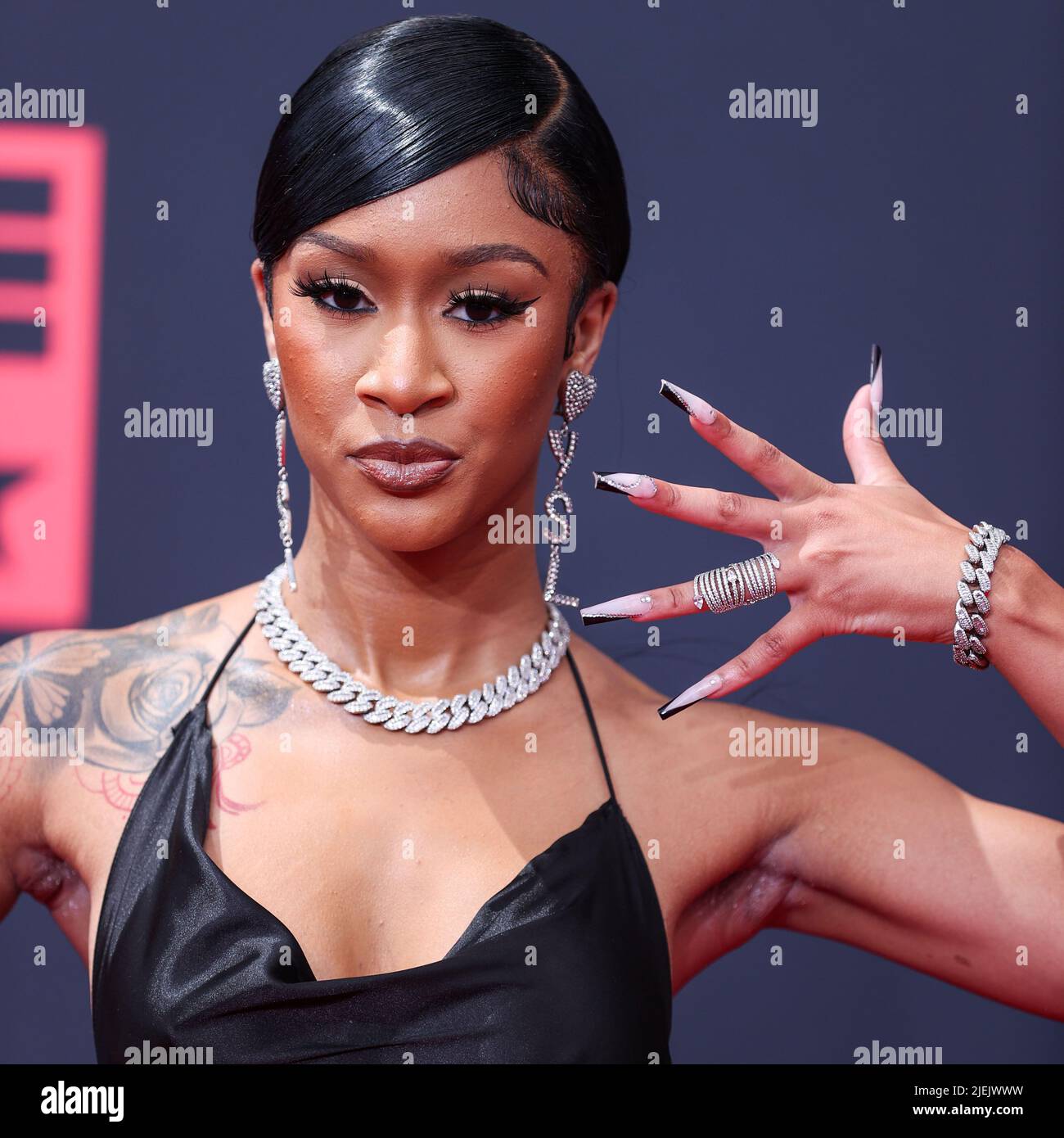 LOS ANGELES, CALIFORNIA, USA - JUNE 26: Lakeyah arrives at the BET Awards 2022 held at Microsoft Theater at L.A. Live on June 26, 2022 in Los Angeles, California, United States. (Photo by Xavier Collin/Image Press Agency) Credit: Image Press Agency/Alamy Live News Stock Photo