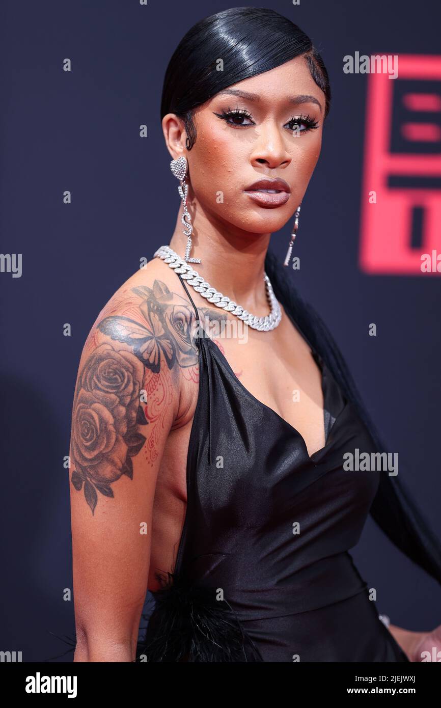 LOS ANGELES, CALIFORNIA, USA JUNE 26 Lakeyah arrives at the BET