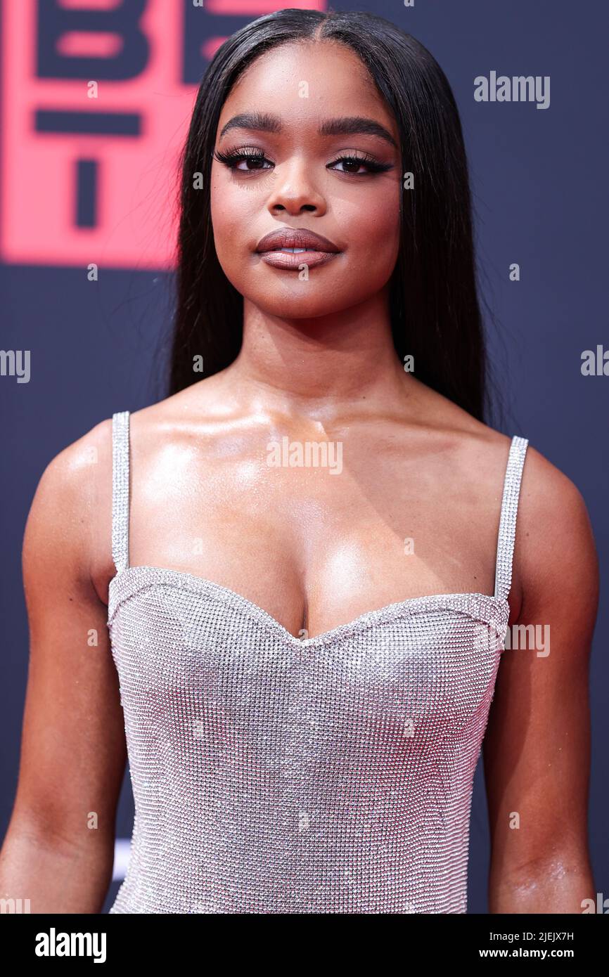 LOS ANGELES, CALIFORNIA, USA - JUNE 26: American actress Marsai Martin wearing a Dolce and Gabbana dress arrives at the BET Awards 2022 held at Microsoft Theater at L.A. Live on June 26, 2022 in Los Angeles, California, United States. (Photo by Xavier Collin/Image Press Agency) Credit: Image Press Agency/Alamy Live News Stock Photo