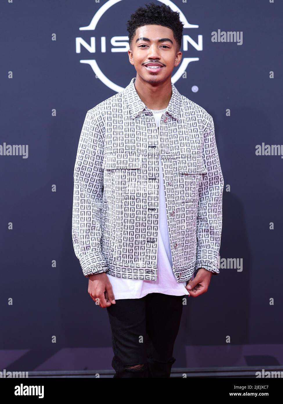 LOS ANGELES, CALIFORNIA, USA - JUNE 26: Miles Brown arrives at the BET Awards 2022 held at Microsoft Theater at L.A. Live on June 26, 2022 in Los Angeles, California, United States. (Photo by Xavier Collin/Image Press Agency) Credit: Image Press Agency/Alamy Live News Stock Photo