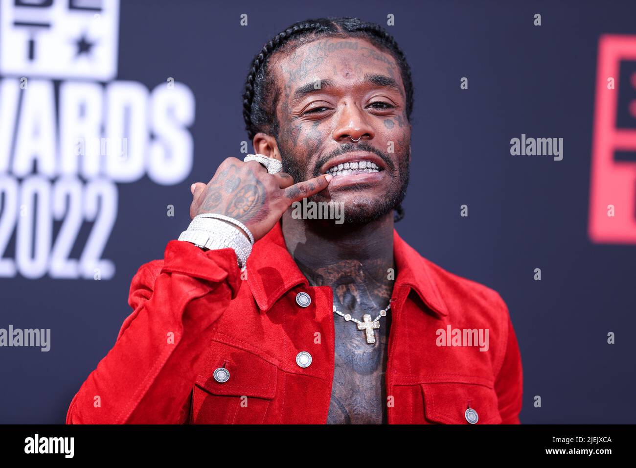 LOS ANGELES, CALIFORNIA, USA - JUNE 26: Lil Uzi Vert arrives at the BET Awards 2022 held at Microsoft Theater at L.A. Live on June 26, 2022 in Los Angeles, California, United States. (Photo by Xavier Collin/Image Press Agency) Credit: Image Press Agency/Alamy Live News Stock Photo
