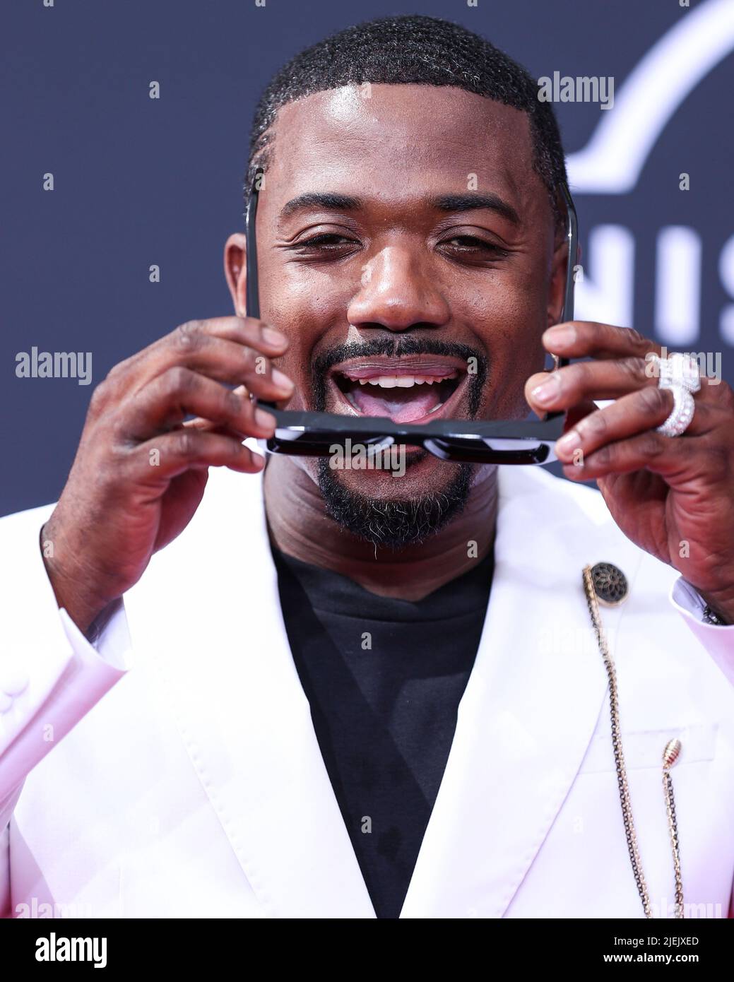 LOS ANGELES, CALIFORNIA, USA JUNE 26 Ray J arrives at the BET Awards
