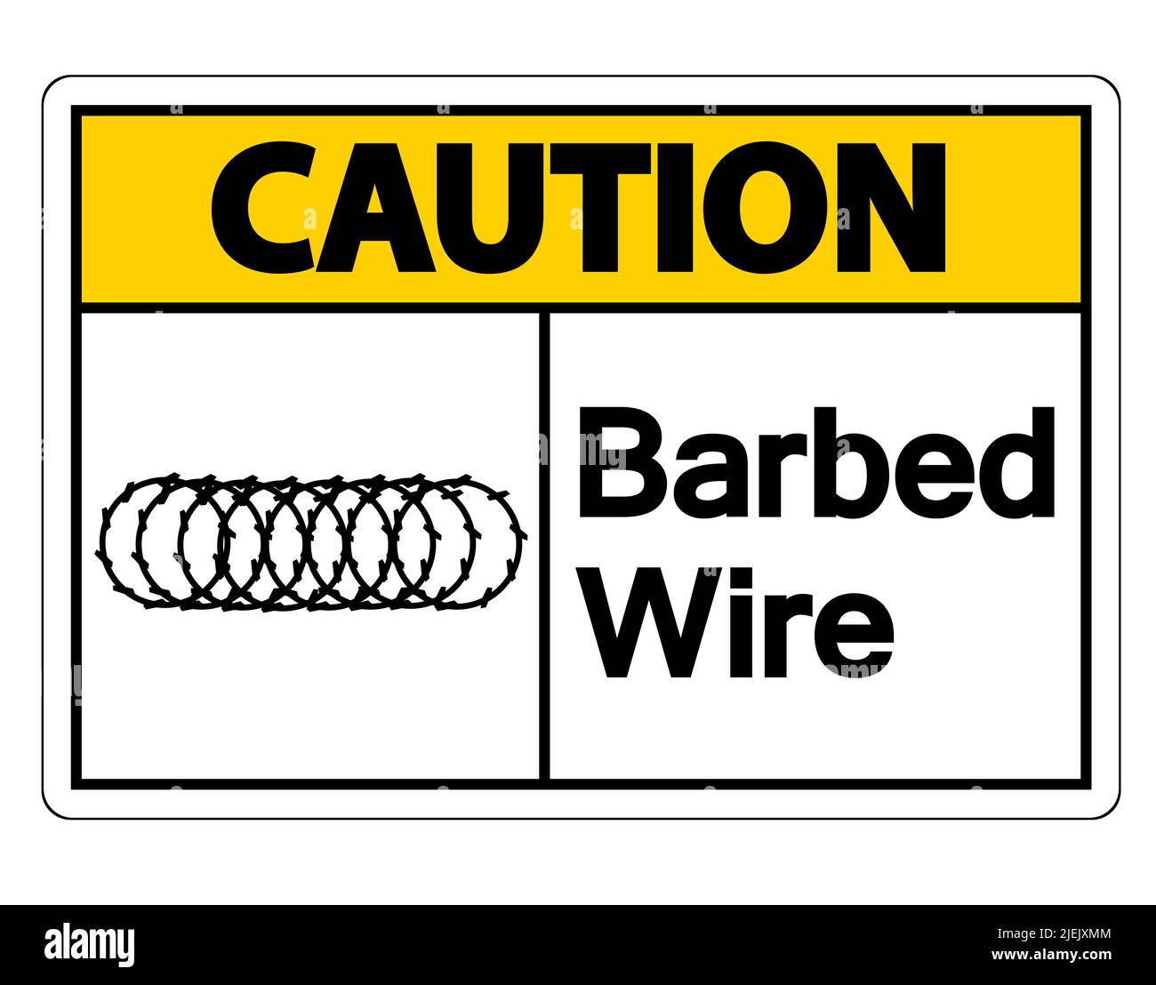 Caution Barbed Wire Symbol Sign On White Background,Vector Illustration Stock Vector