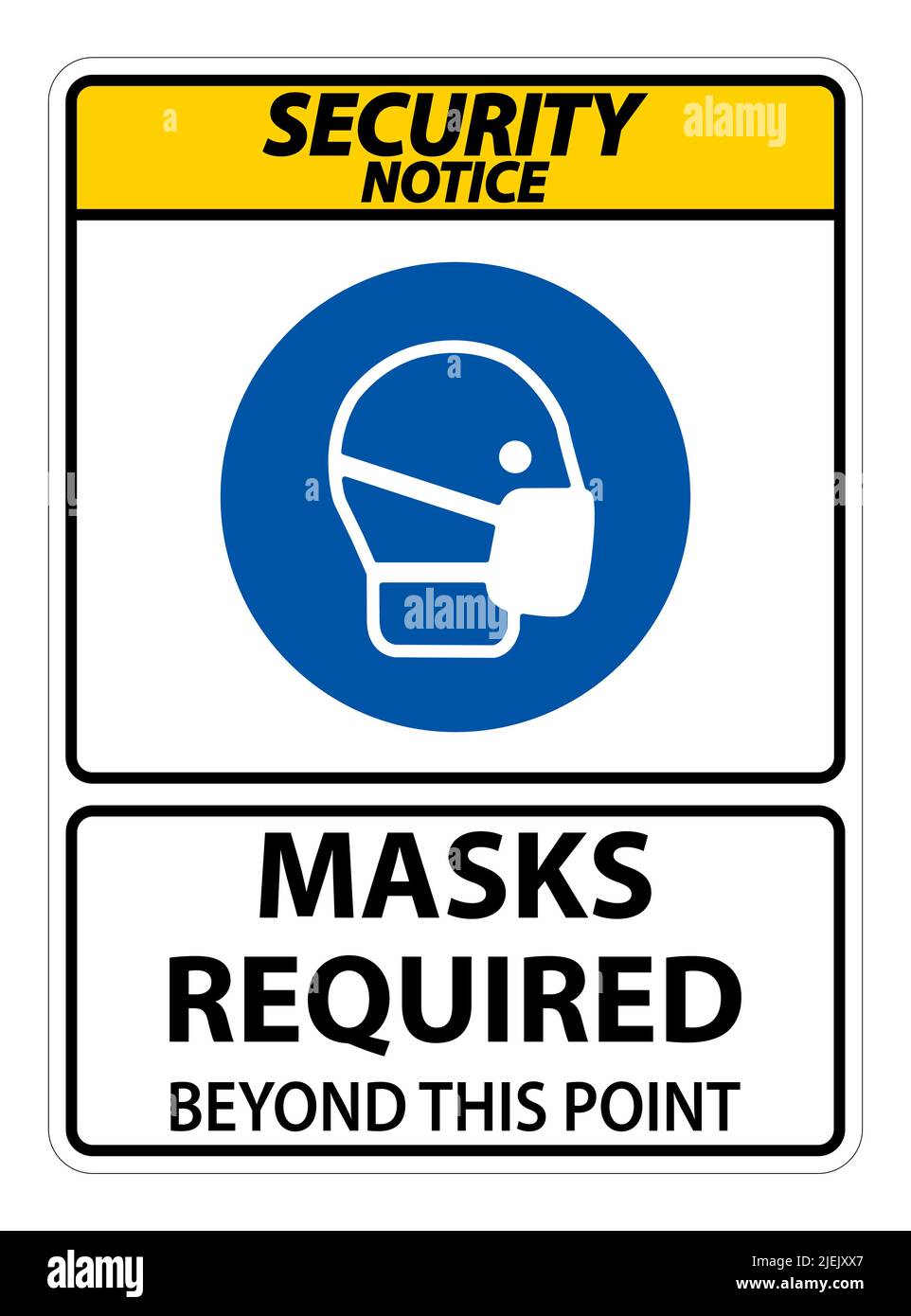 Security Notice Masks Required Beyond This Point Sign Isolate On White ...