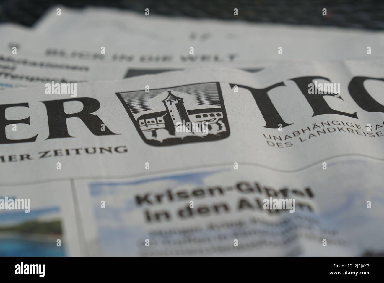 Der Teckbote - Unabhängige Tageszeitung des Landkreises Esslingen und der Stadt Kirchheim-Teck (Go Verlag GmbH & Co. KG, nur redaktionelle Nutzung) Stock Photo