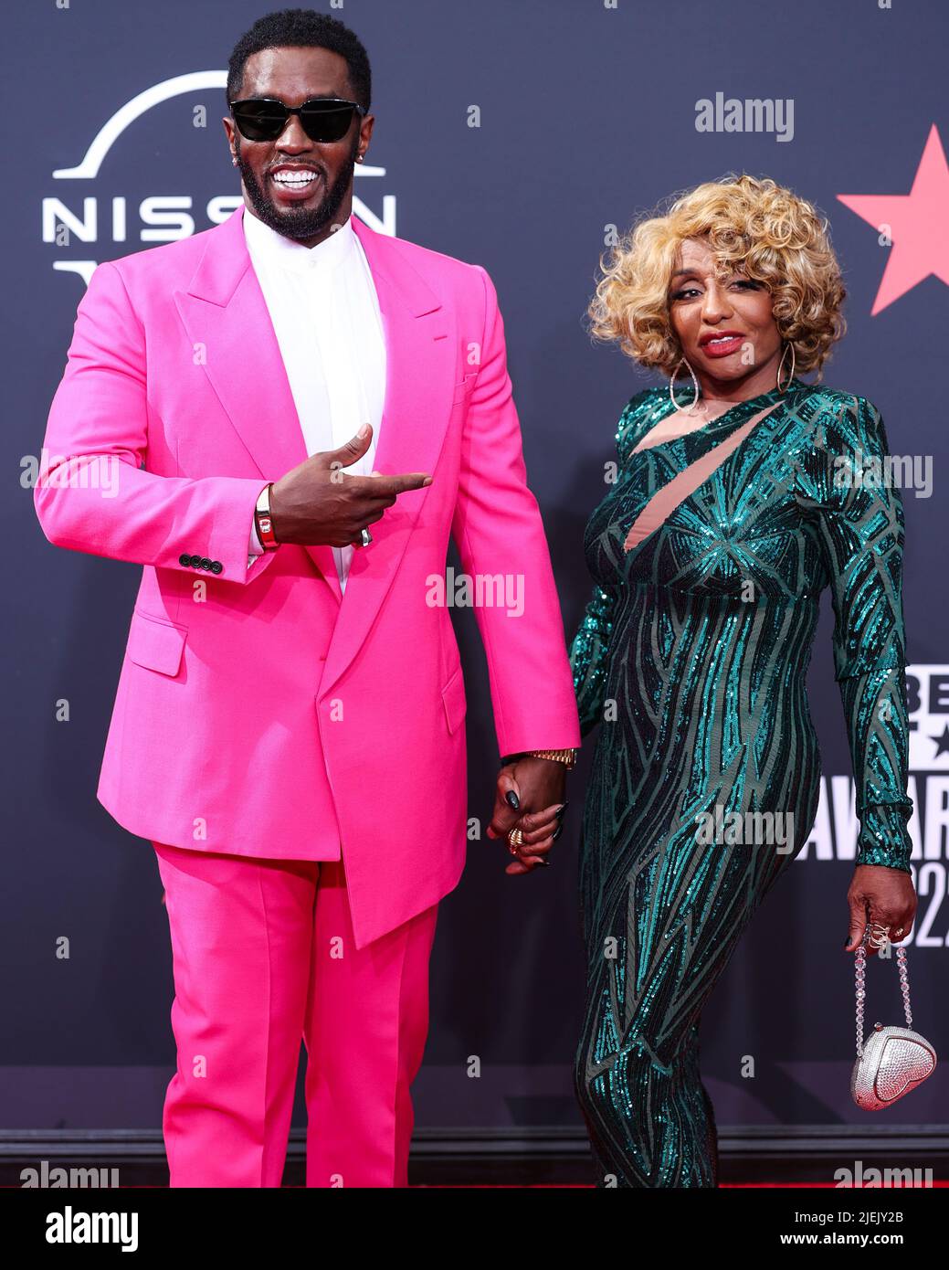 LOS ANGELES, CALIFORNIA, USA - JUNE 26: Sean Diddy Combs and mother Janice Combs arrive at the BET Awards 2022 held at Microsoft Theater at L.A. Live on June 26, 2022 in Los Angeles, California, United States. (Photo by Xavier Collin/Image Press Agency) Credit: Image Press Agency/Alamy Live News Stock Photo