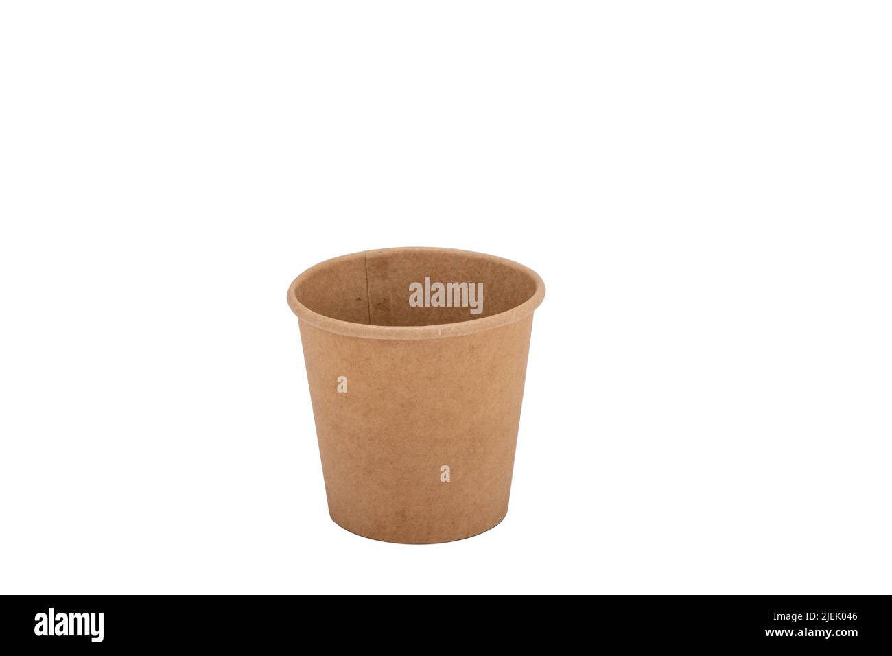 Brown kraft paper coffee-tea cup. Isolated on white background. Ready ...