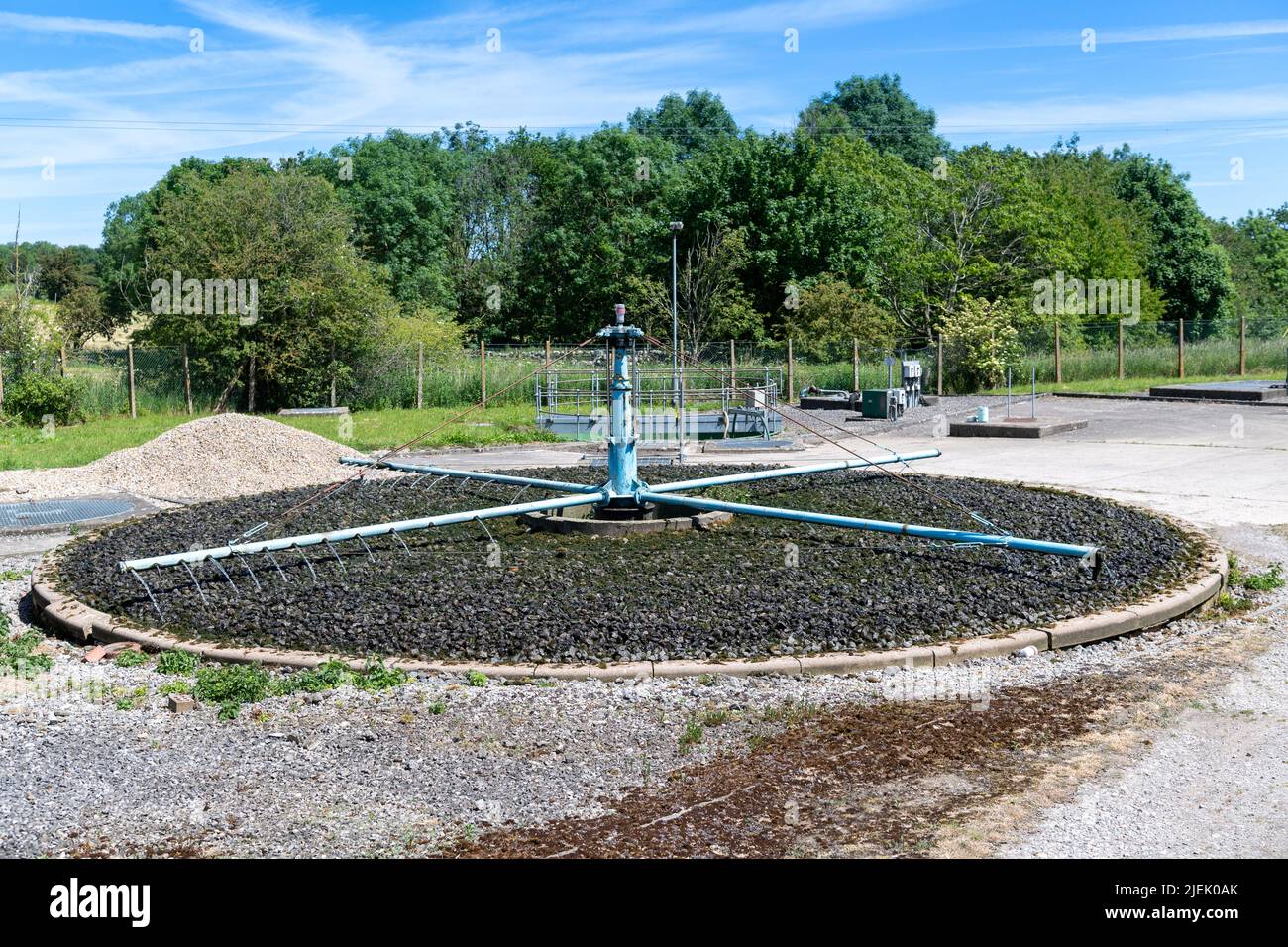 Sewage works in a small rural village, North Yorkshire, UK. Stock Photo