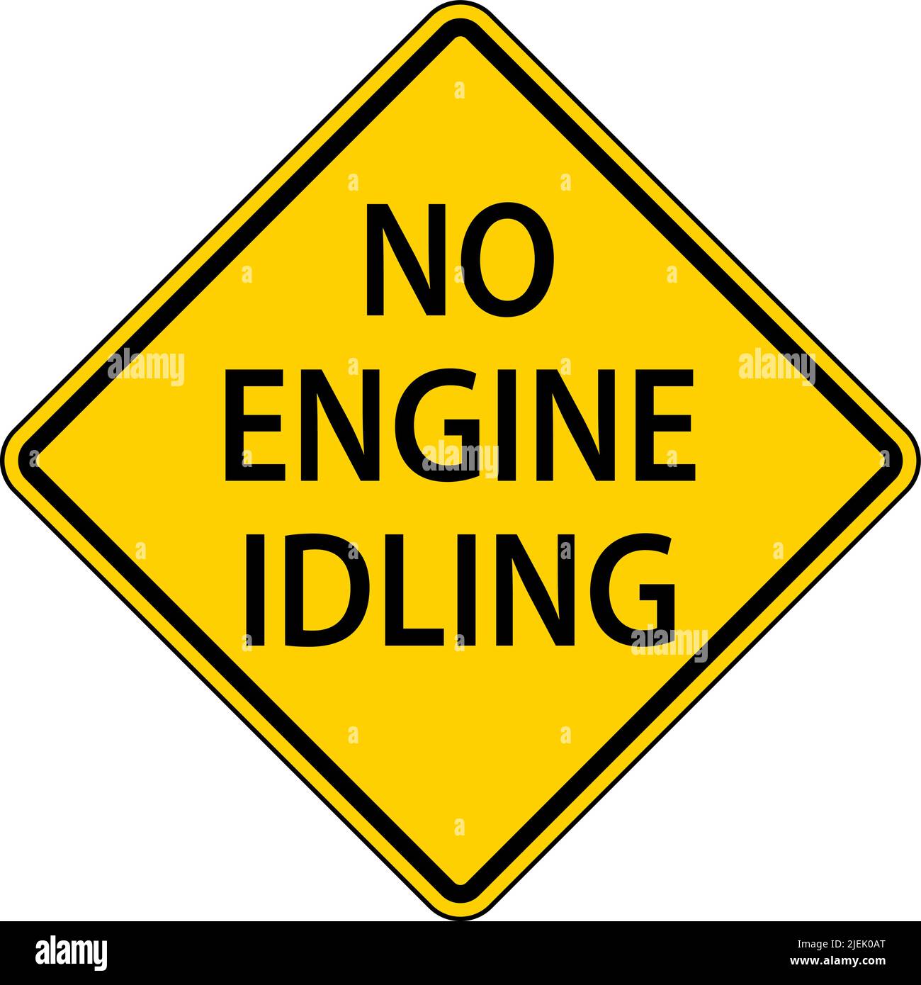 No Engine Idling Sign On White Background Stock Vector