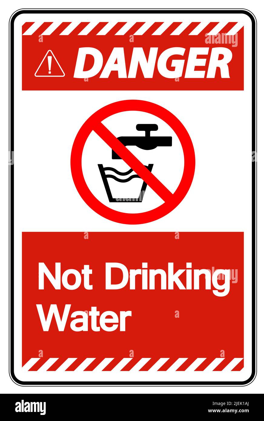 Caution Not Drinking Water Sign Stock Vector