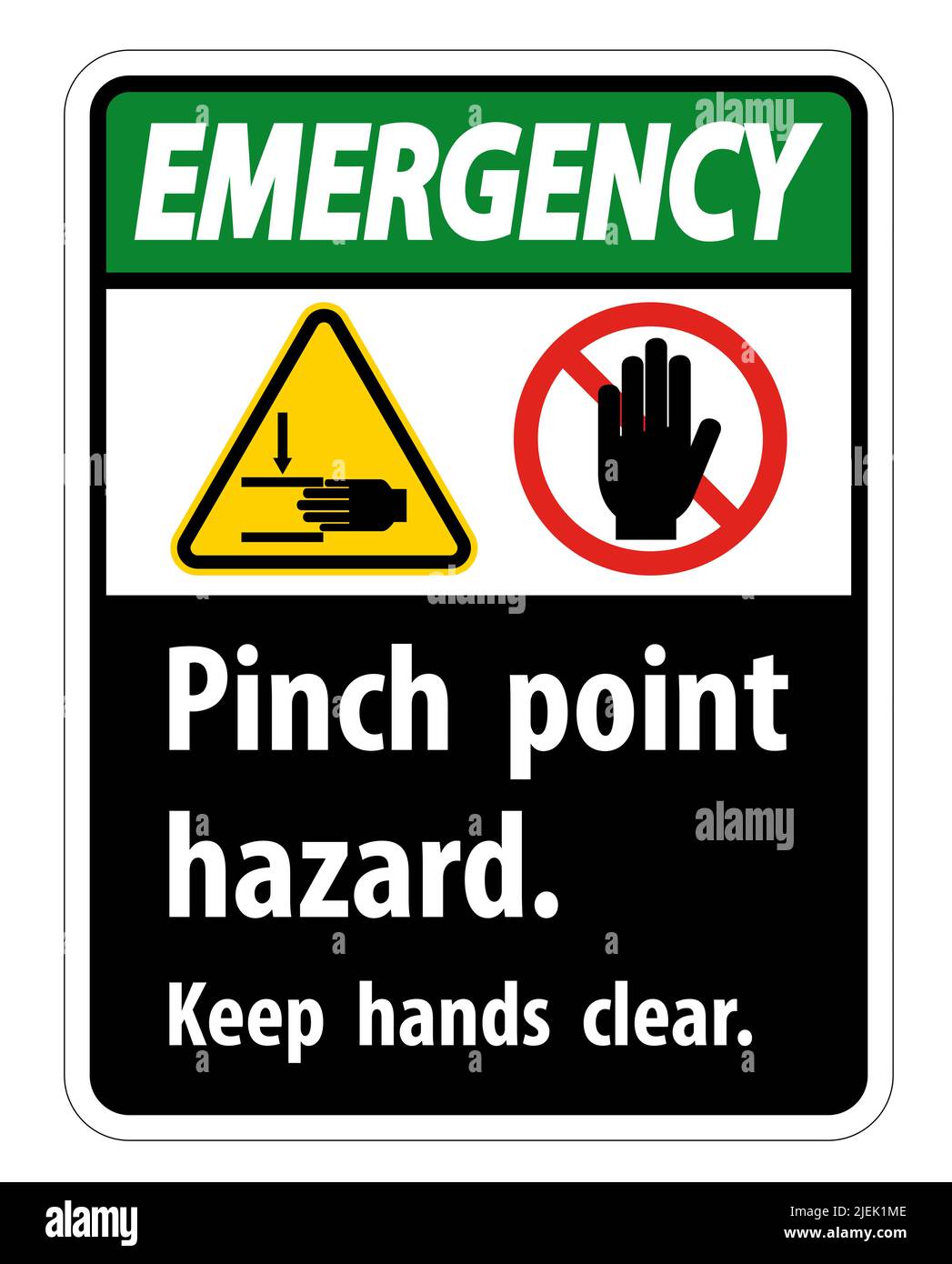 Emergency Pinch Point Hazard,Keep Hands Clear Symbol Sign Isolate on ...
