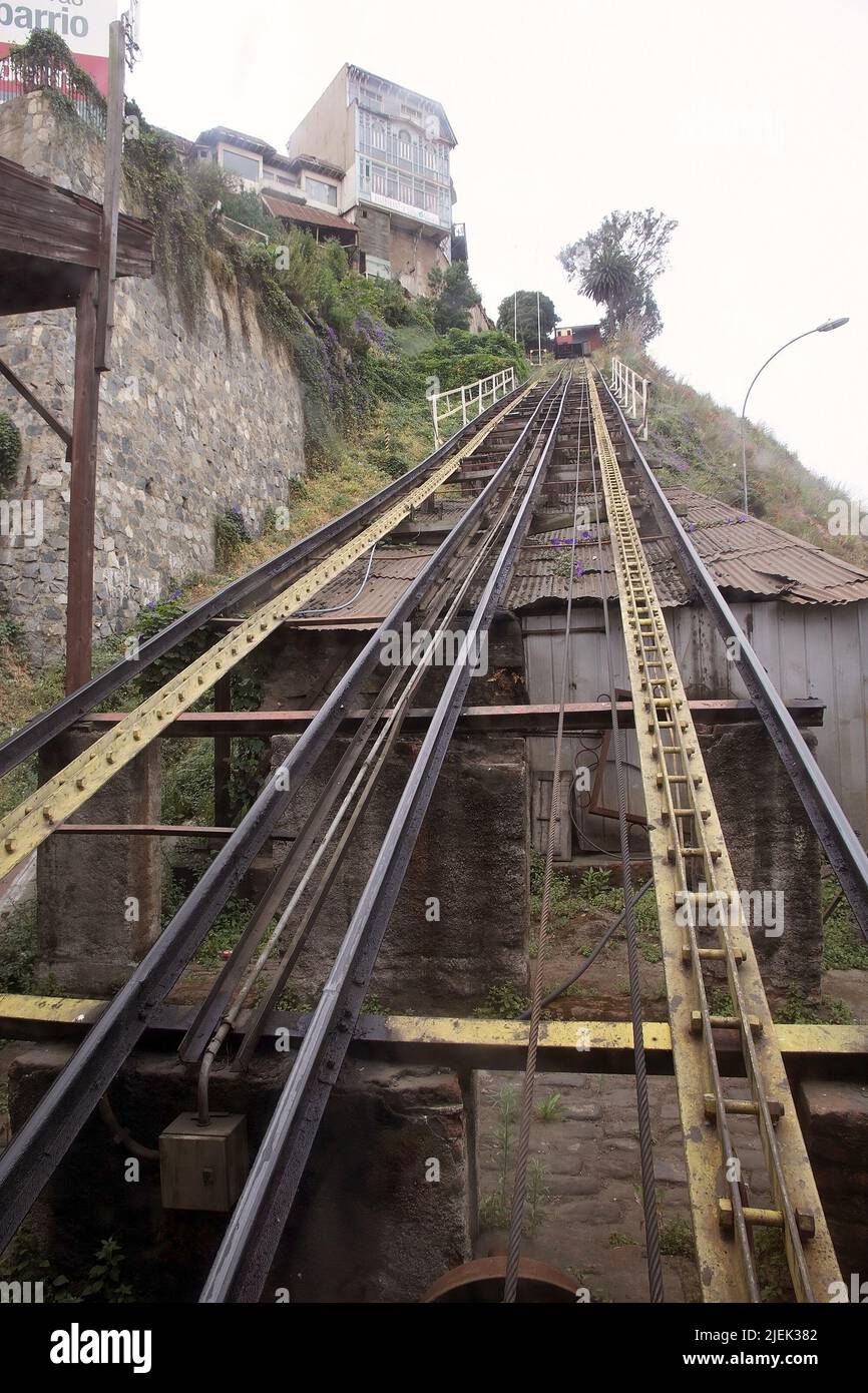Artilleria funicular railways in Valparaiso, Chile. It is one of the 16