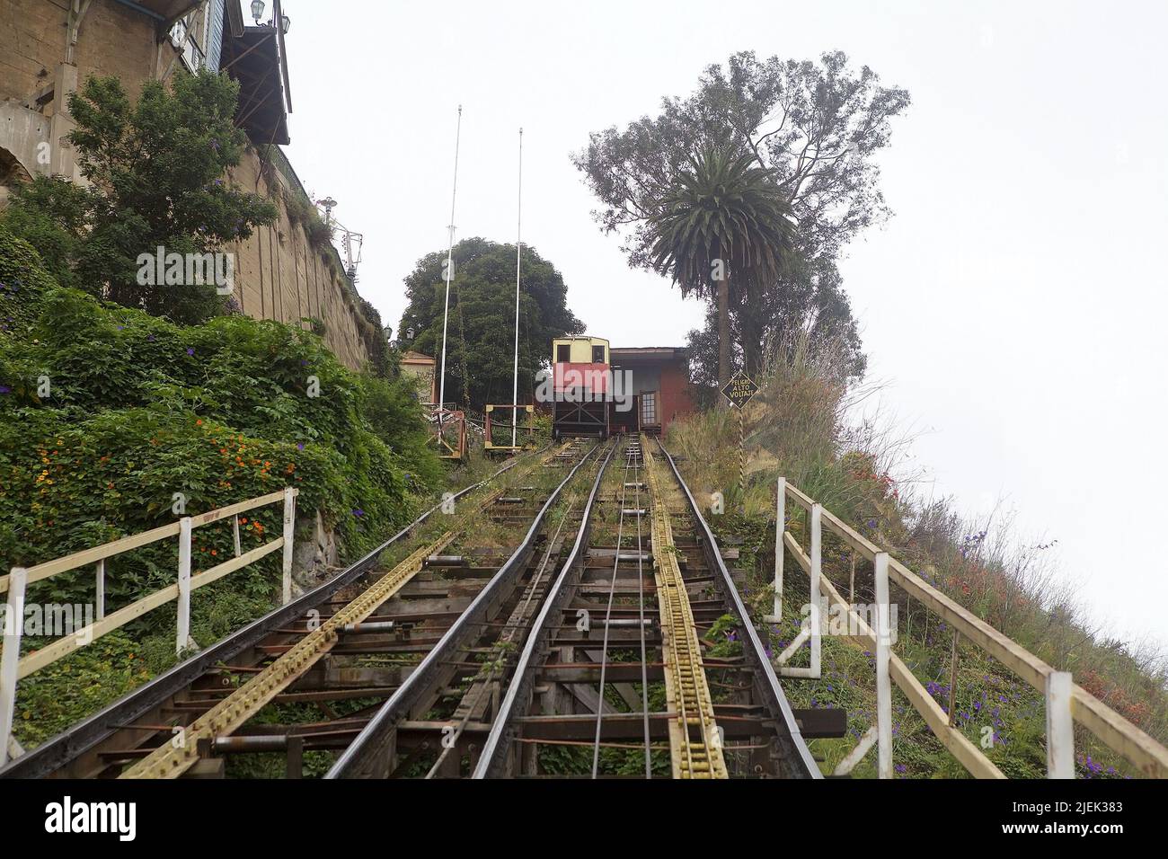 Artilleria funicular railways in Valparaiso, Chile. It is one of the 16