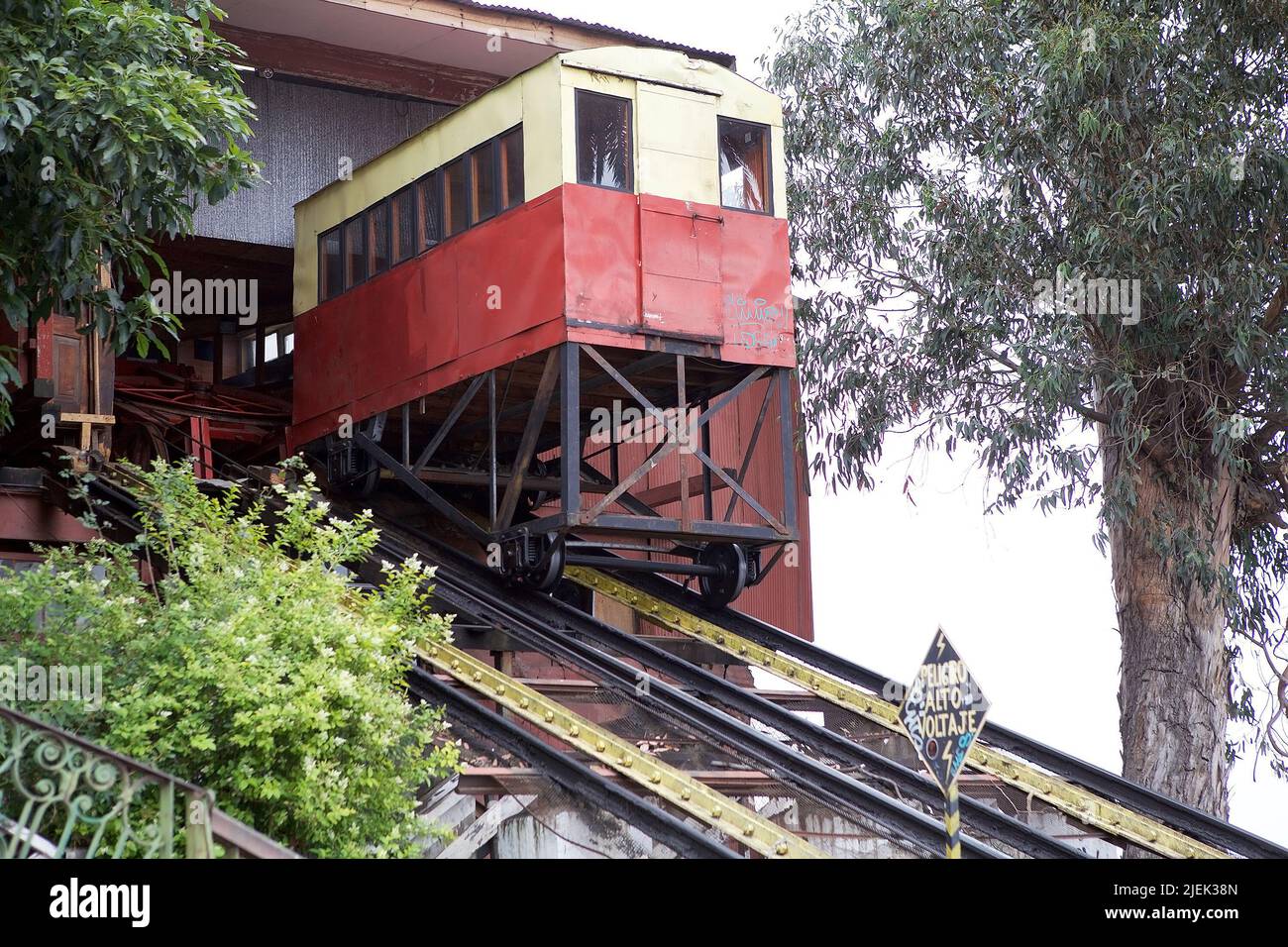 Artilleria funicular railways in Valparaiso, Chile. It is one of the 16