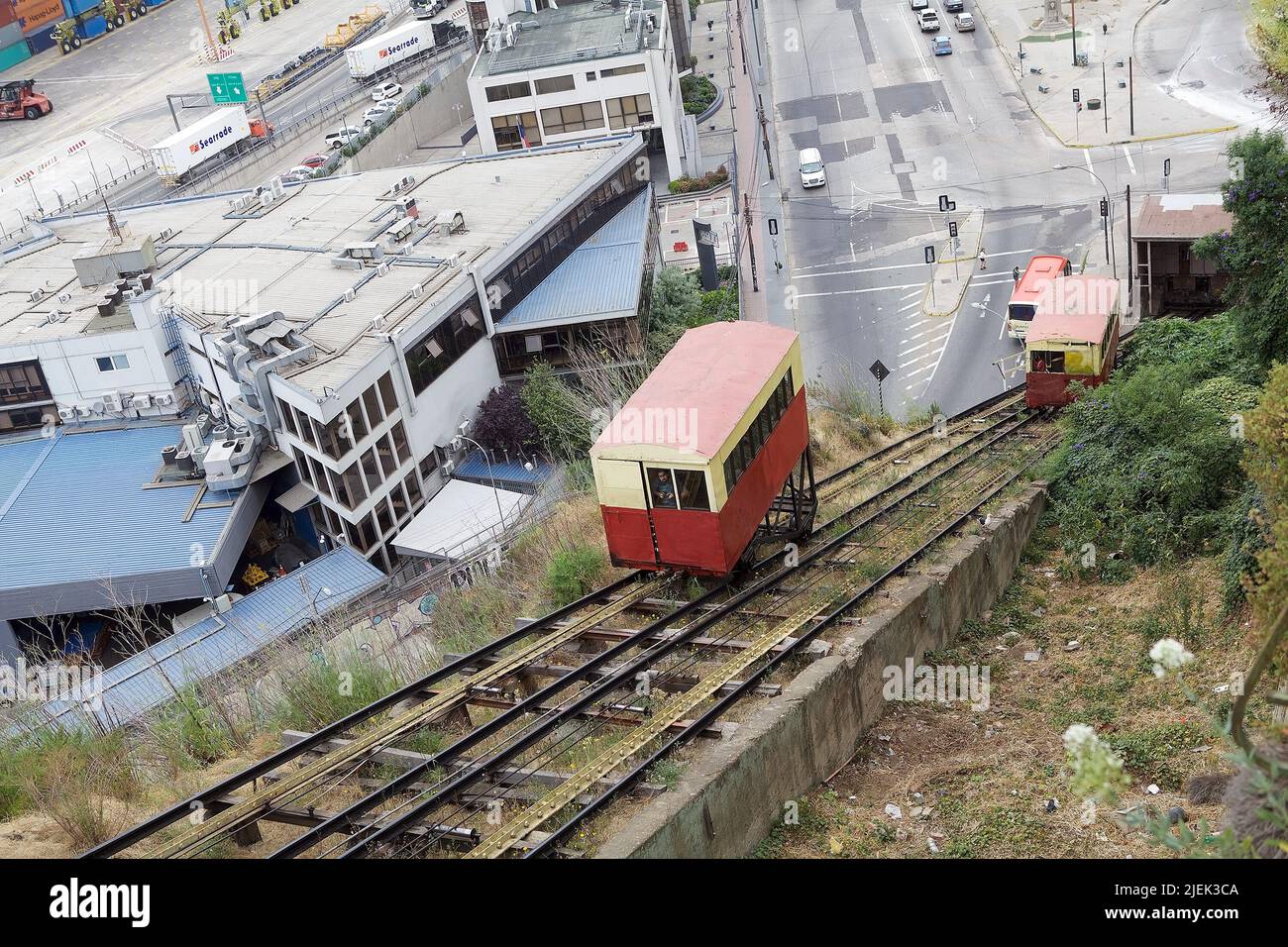Artilleria funicular railways in Valparaiso, Chile. It is one of the 16