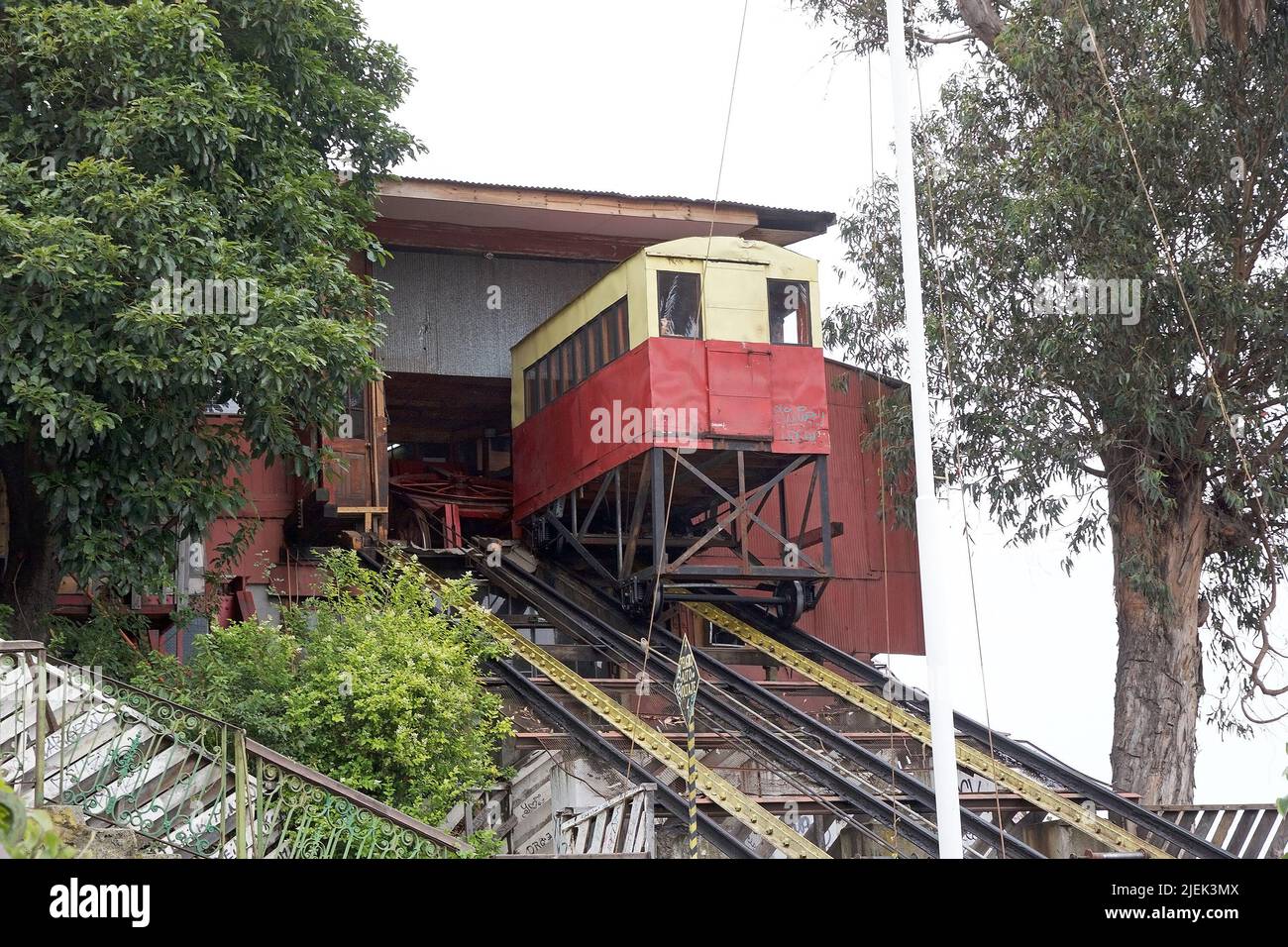 Artilleria funicular railways in Valparaiso, Chile. It is one of the 16