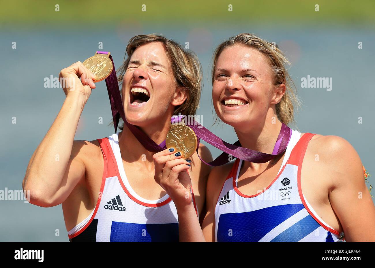 File photo dated 03-08-2012 of Katherine Grainger (left) and Anna Watkins with their gold medals. Olympic rowing champion Anna Watkins has been announced as the new chief executive of the British Athletes Commission. Issue date: Monday June 27, 2022. Stock Photo