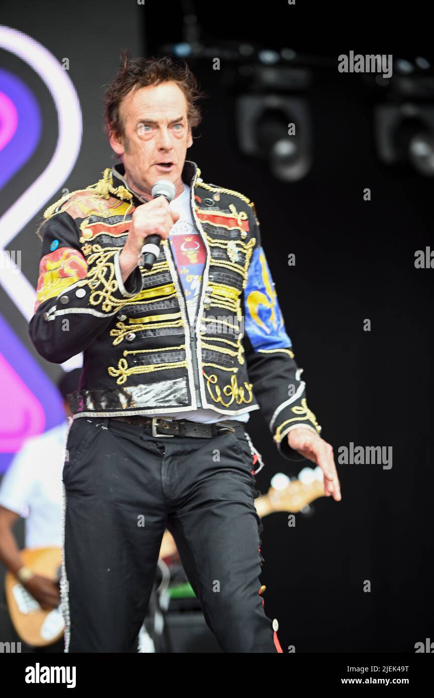 Leeds, UK. 25th June, 2022. Edward Tudor-Pole seen performing at Lets Rock Leeds 80s Festival in Temple Newsom, UK. (Photo by Robin Burns/SOPA Images/Sipa USA) Credit: Sipa USA/Alamy Live News Stock Photo