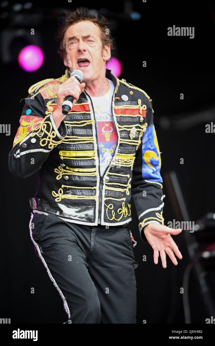 Leeds, UK. 25th June, 2022. Edward Tudor-Pole seen performing at Lets Rock Leeds 80s Festival in Temple Newsom, UK. (Photo by Robin Burns/SOPA Images/Sipa USA) Credit: Sipa USA/Alamy Live News Stock Photo