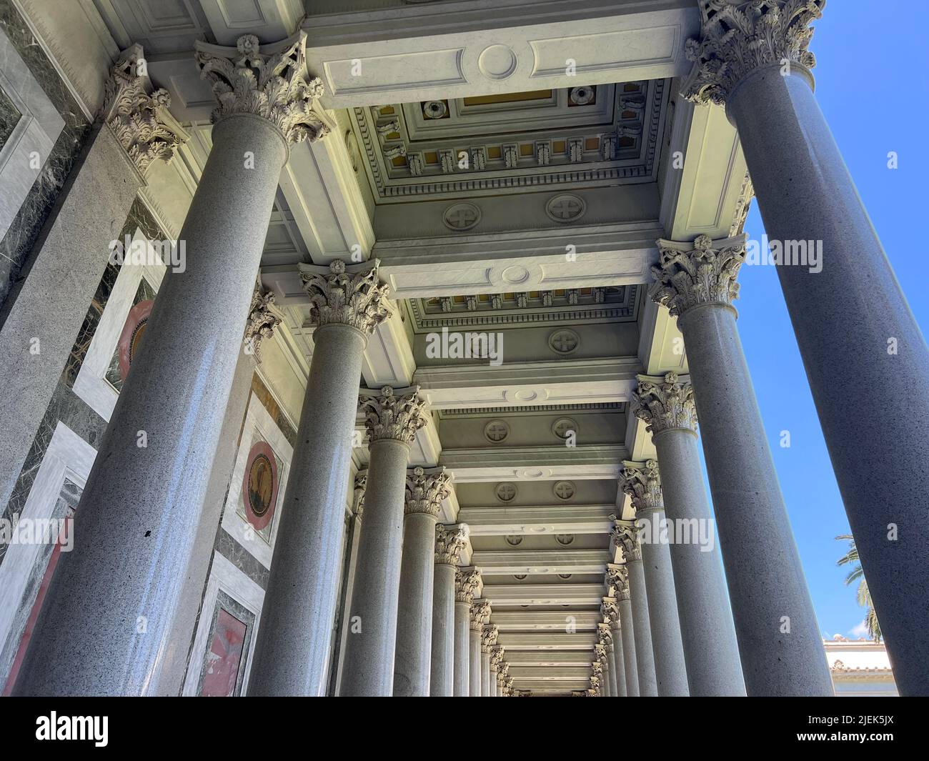 The colonnade of Basilica of San Paolo, Rome Stock Photo - Alamy