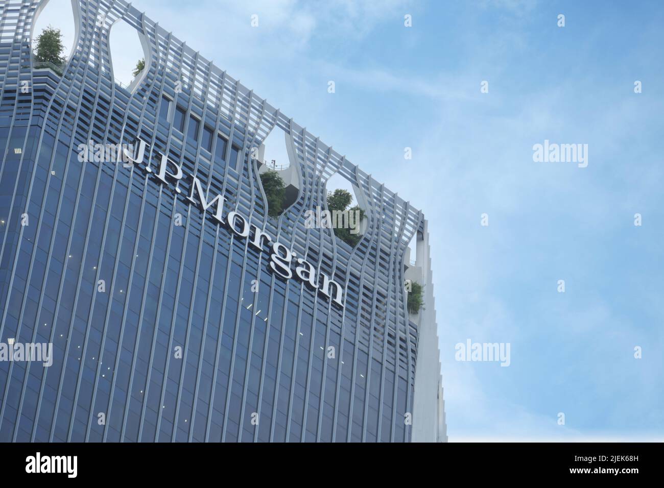 Singapore 1 june 2022. J.P Morgan bank logo on financial building Stock  Photo - Alamy