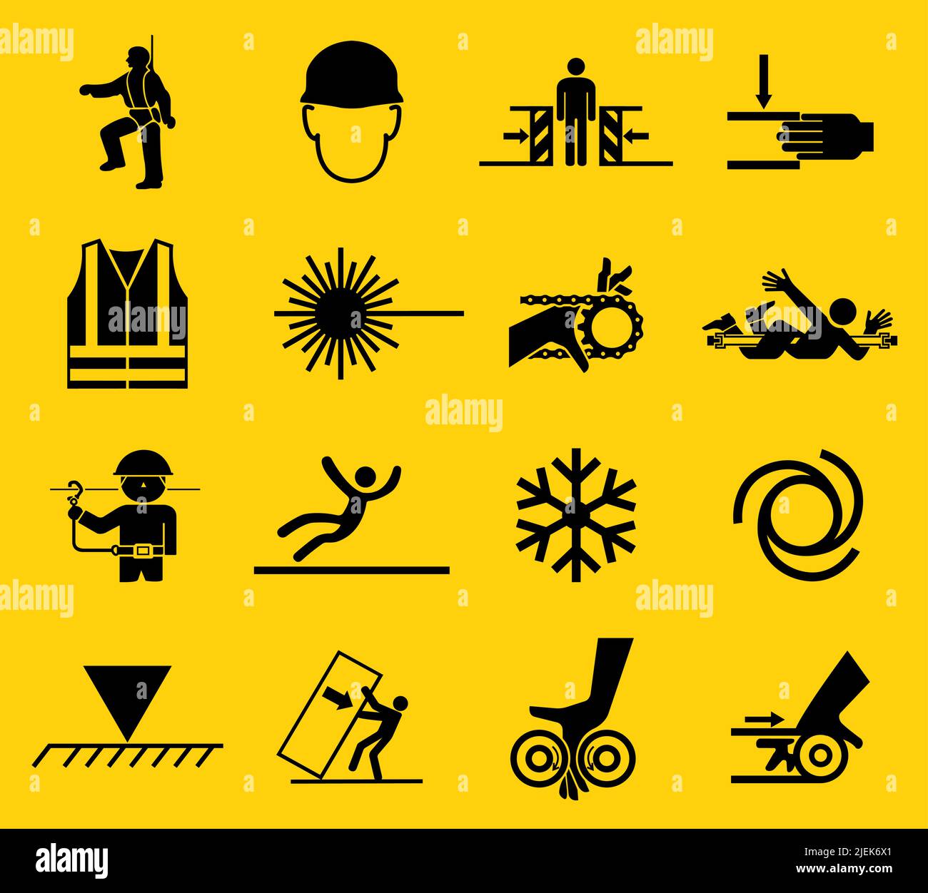 Warning signs,industrial hazards icon labels Sign Isolated on White