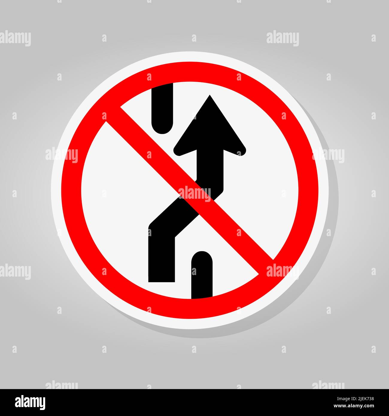 Prohibit Changing Lane, Do Not Go Right, No Change Traffic Lanes To The