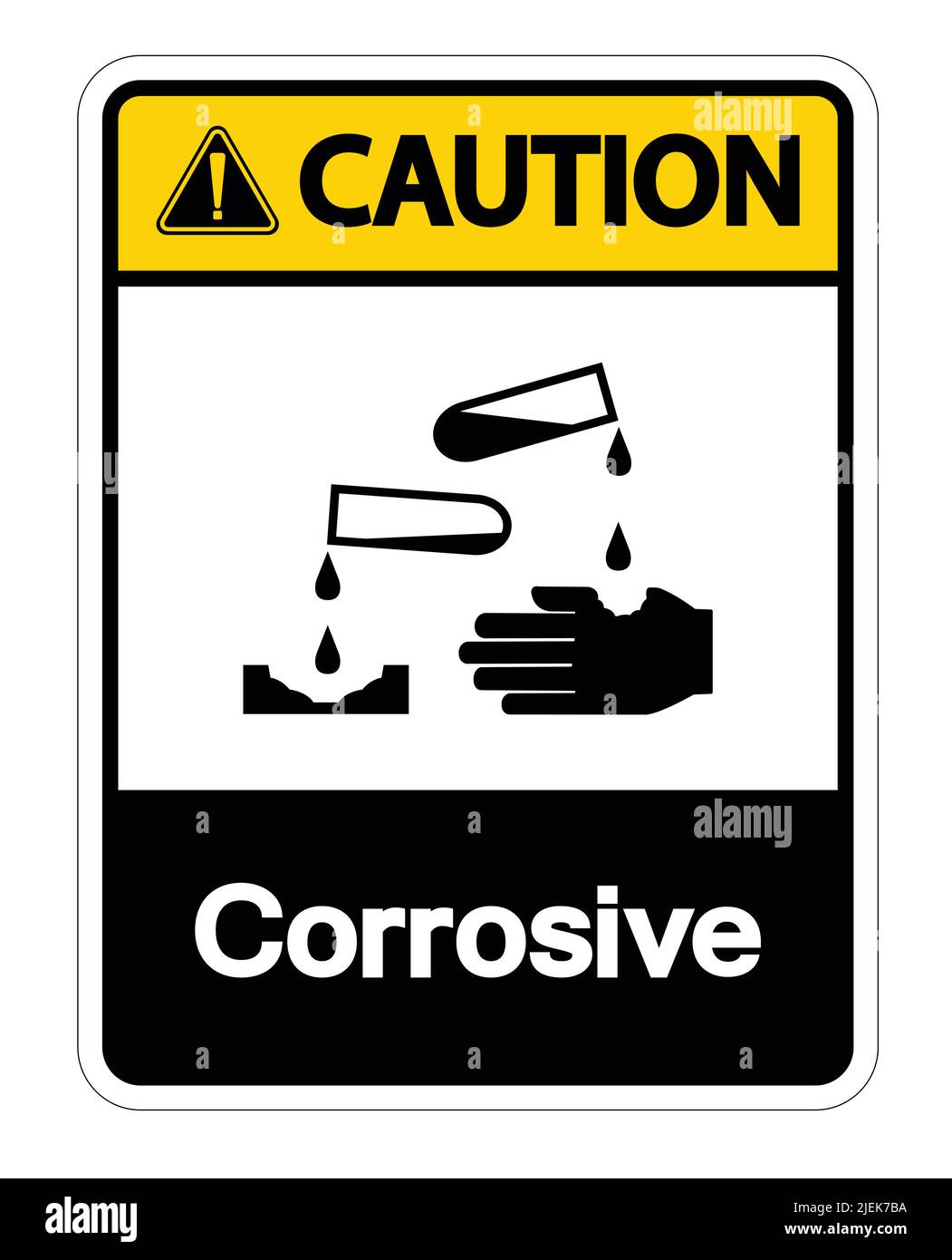 Caution Corrosive Symbol Sign Isolate On White Background,Vector ...