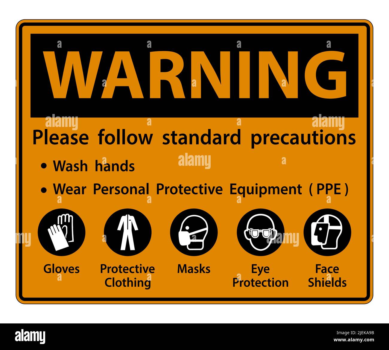 Warning Please follow standard precautions ,Wash hands,Wear Personal