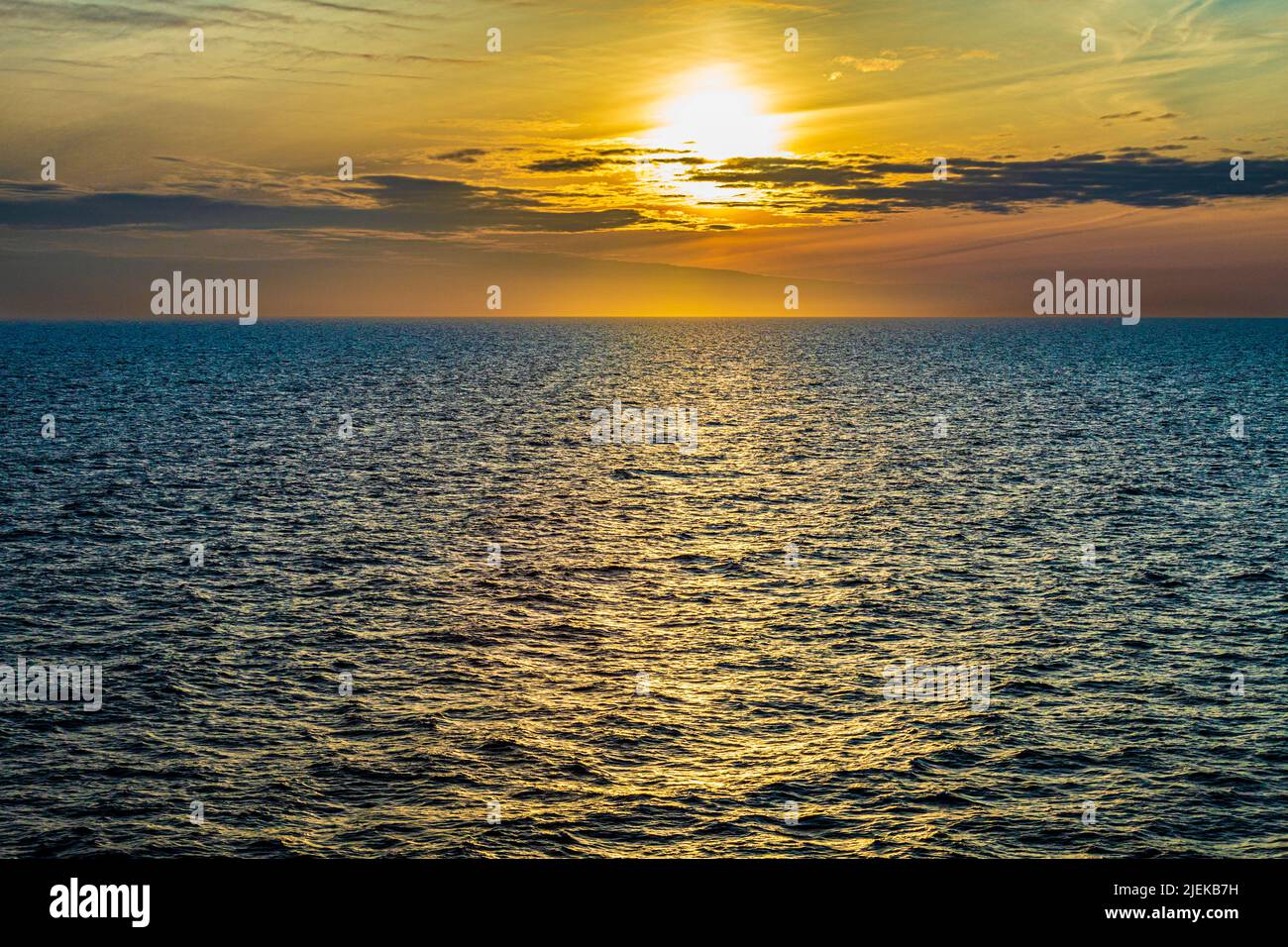 A summer sunset in the Baltic Sea off the coast of Sweden Stock Photo