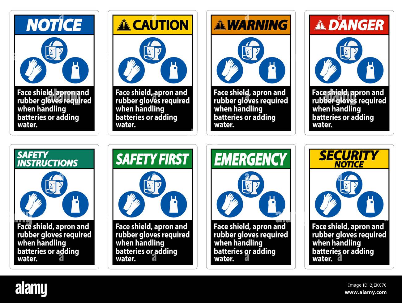 Face Shield, Apron And Rubber Gloves Required When Handling Batteries ...