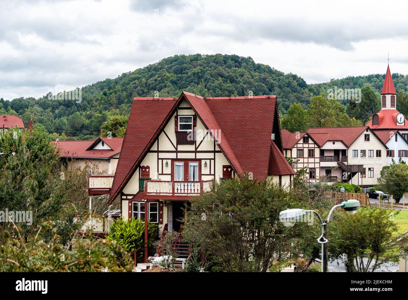 Helen, Bavarian town cityscape townscape with red roof
