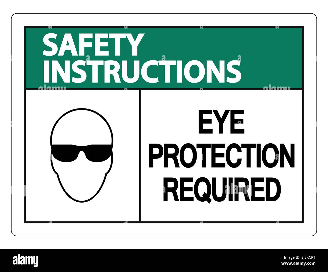 Safety instructions Eye Protection Required Wall Sign on white
