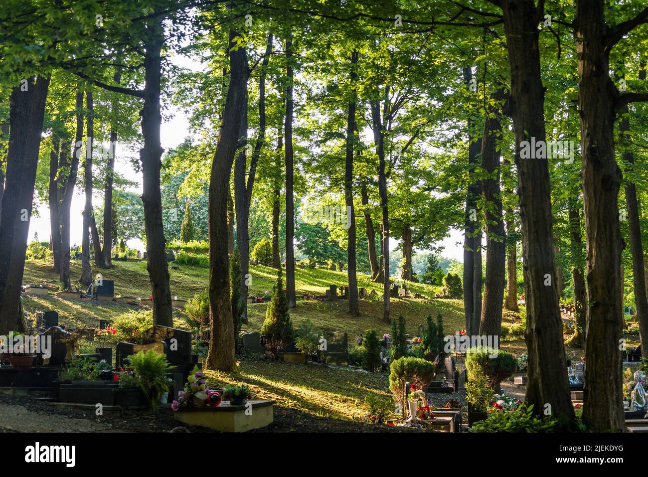 Mirogoj Cemetery, a leafy and peaceful main city cemetery, Zagreb, Croatia Stock Photo