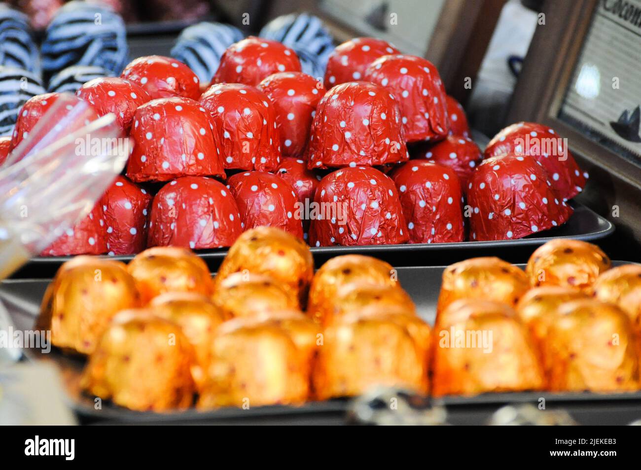 Sweet dessert in a street market in the area of The Rocks, Sydney, New South Wales, Australia. Stock Photo
