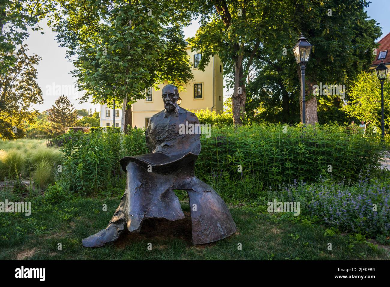 Sculpture of Croatian geophysicist Andrija Mohorovičić, Park Grič, Gradec neighbourhood, The Upper Town, Zagreb, Croatia Stock Photo
