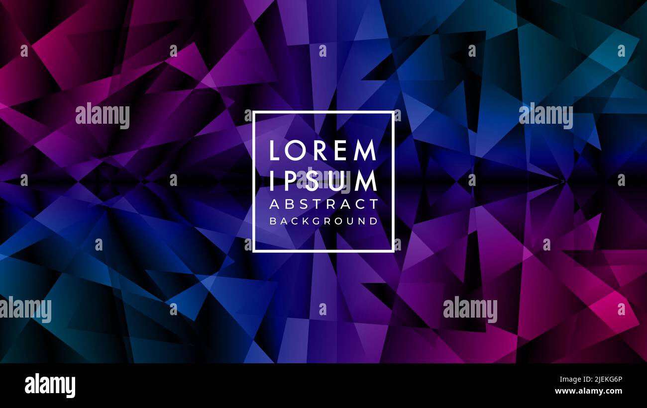 Random Diamond Pattern In Dark Neon Color Gradient. Abstract Geometric Background Design Template. Stock Vector