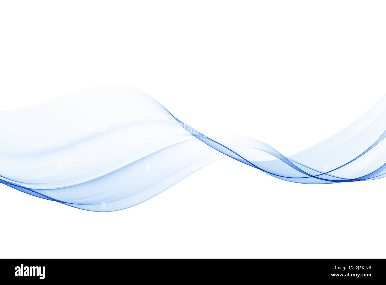 Abstract vector background with smooth blue wave. Wavy lines of smoke ...