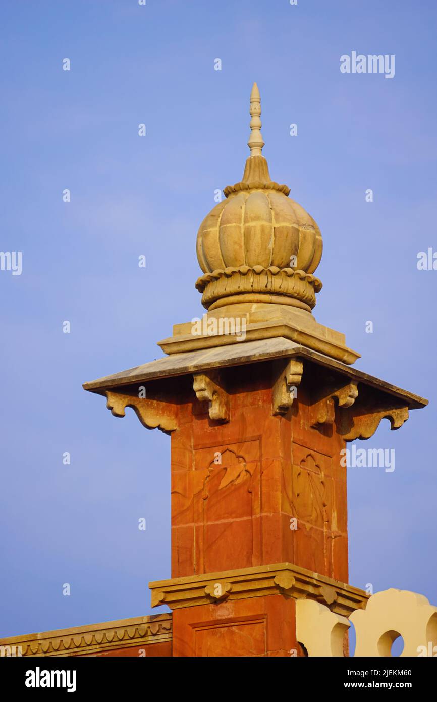 Side Tower of Mahatma Gandhi Hall. Ghanta Ghar, Indore, Madhya Pradesh. Also Known as King Edward Hall. Indian Architecture. Stock Photo
